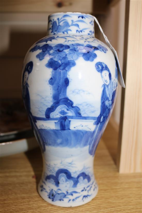 A Chinese blue and white vase